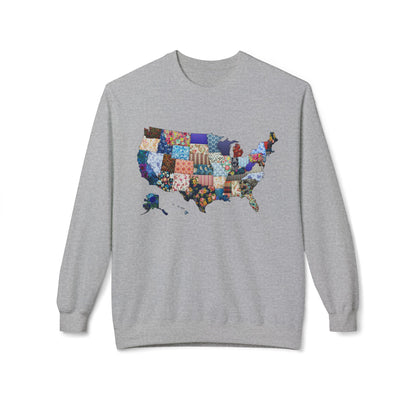Quilted USA Map Crewneck Sweatshirt