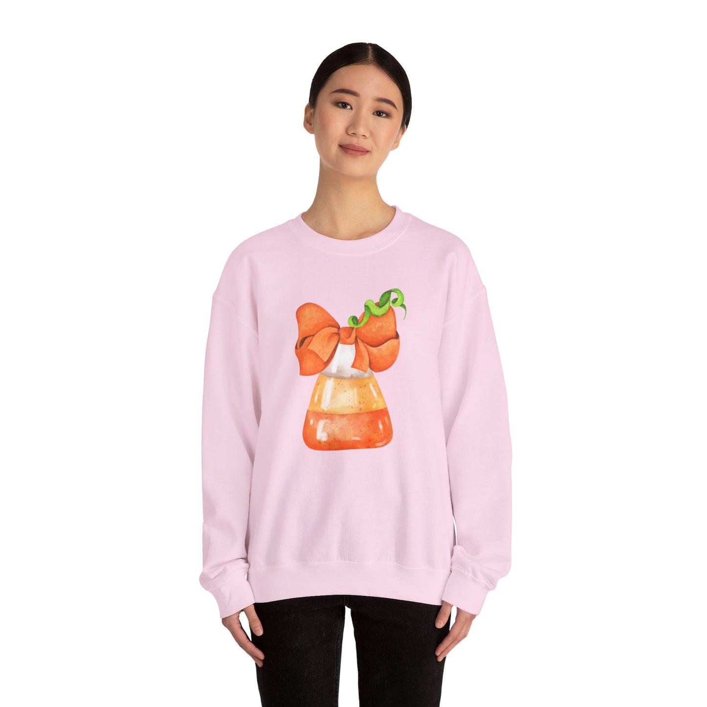 Candy Corn Coquette Halloween Sweatshirt