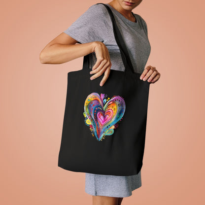 Colorful Heart Cotton Tote Bag