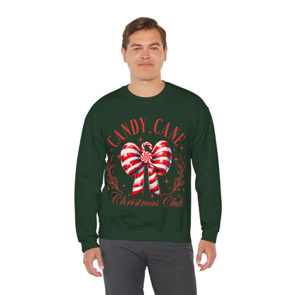 Candy Cane Christmas Coquette Bow Sweatshirt