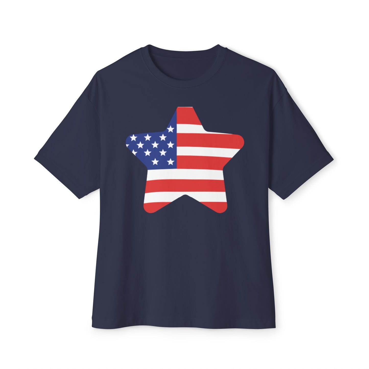 Stars and Stripes 4th of July Unisex Oversized Boxy Tee