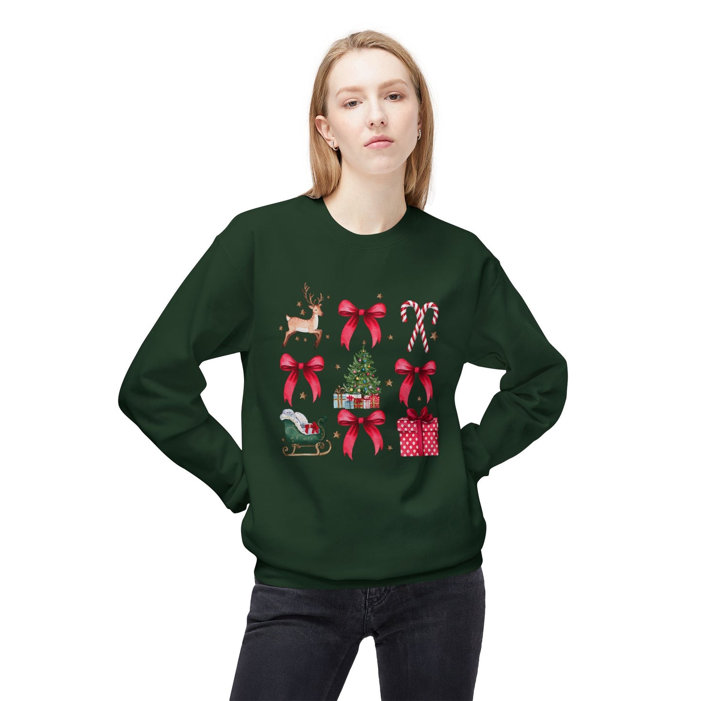 Merry Christmas Coquette Softstyle Fleece Sweatshirt