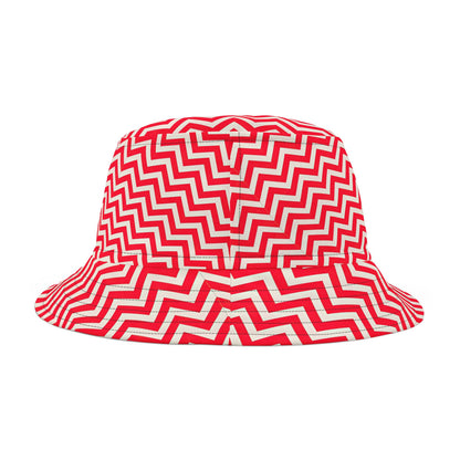 Red and White Chevron Bucket Hat