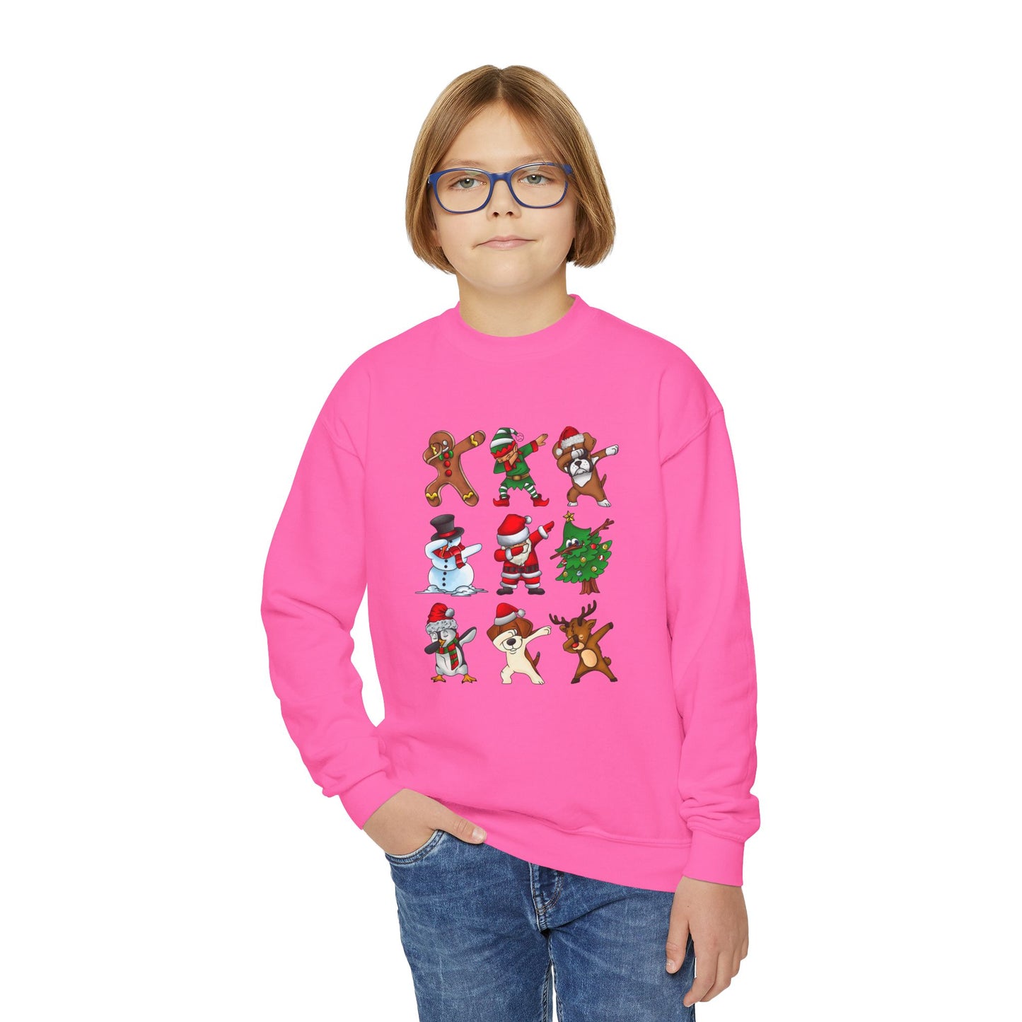 Dabbing Christmas Youth Crewneck Sweatshirt