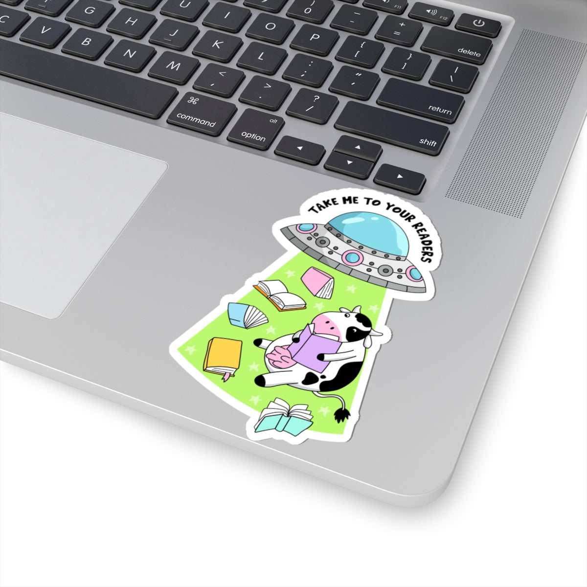 Book Lover Cow Reading Kiss-Cut Stickers