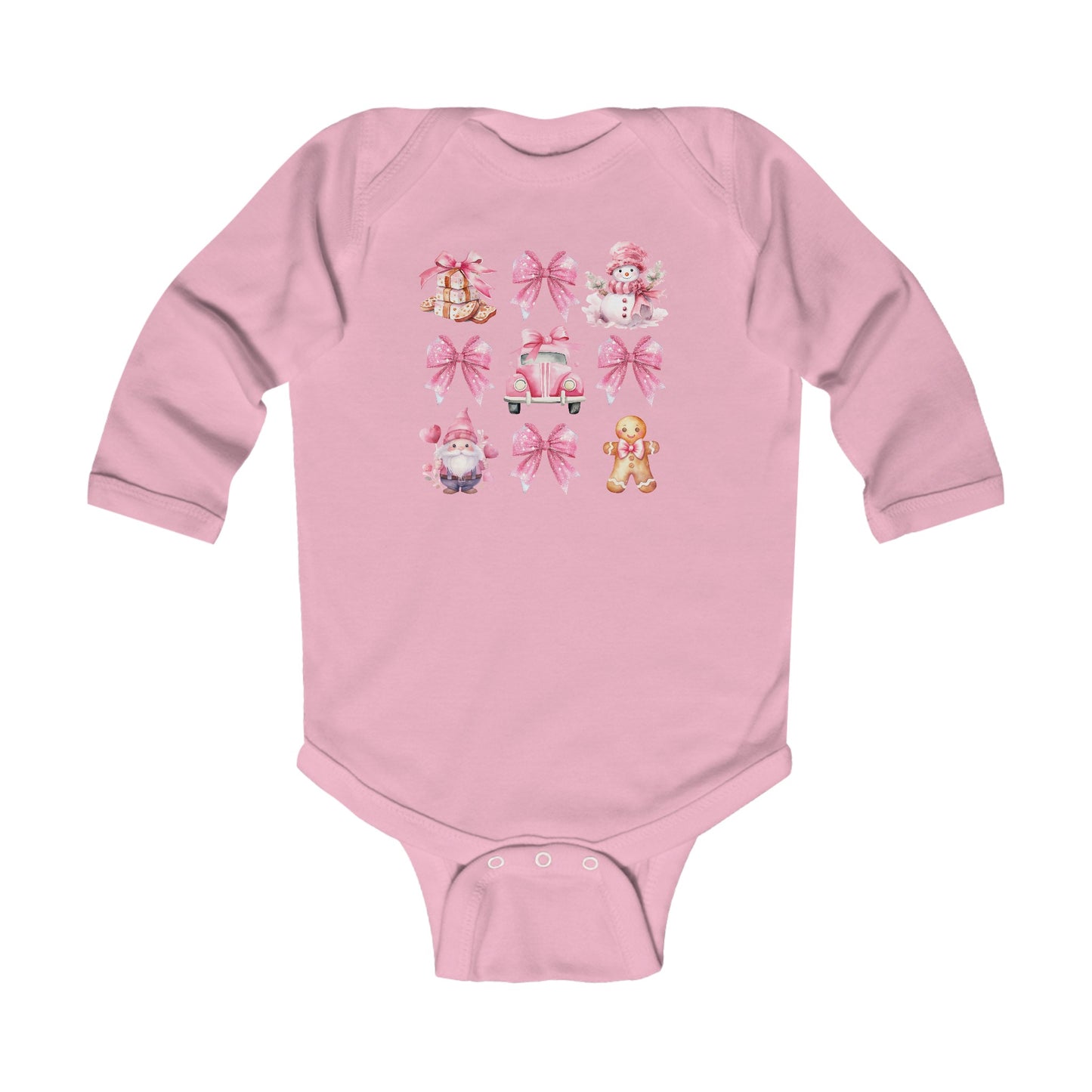 Holiday Christmas Coquette Infant Long Sleeve Onsie Bodysuit