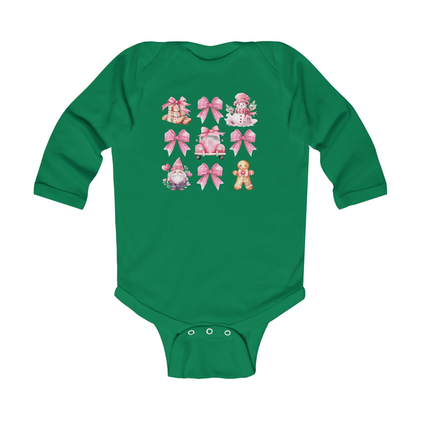 Holiday Christmas Coquette Infant Long Sleeve Onsie Bodysuit