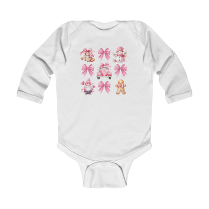 Holiday Christmas Coquette Infant Long Sleeve Onsie Bodysuit