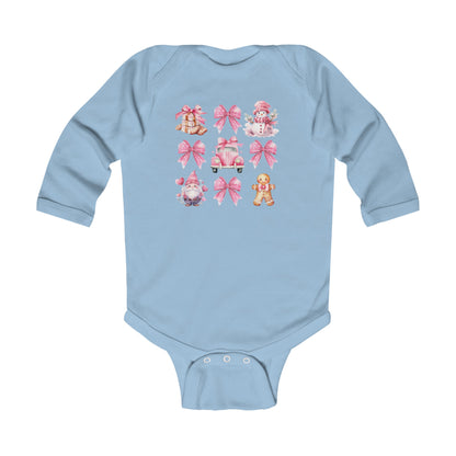 Holiday Christmas Coquette Infant Long Sleeve Onsie Bodysuit