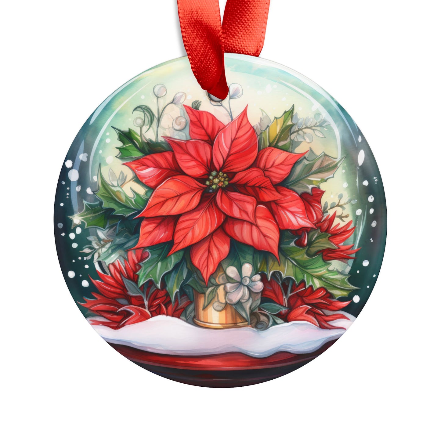 Poinsettia Acrylic Ornament