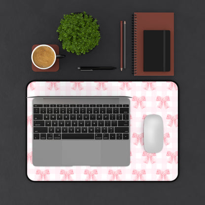 Coquette Pink Bow Dorm Decor Desk Mat