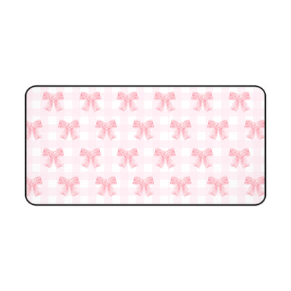 Coquette Pink Bow Dorm Decor Desk Mat