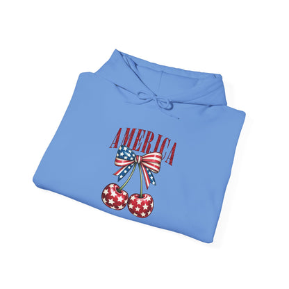 Patriotic Cherry Print Hoodie