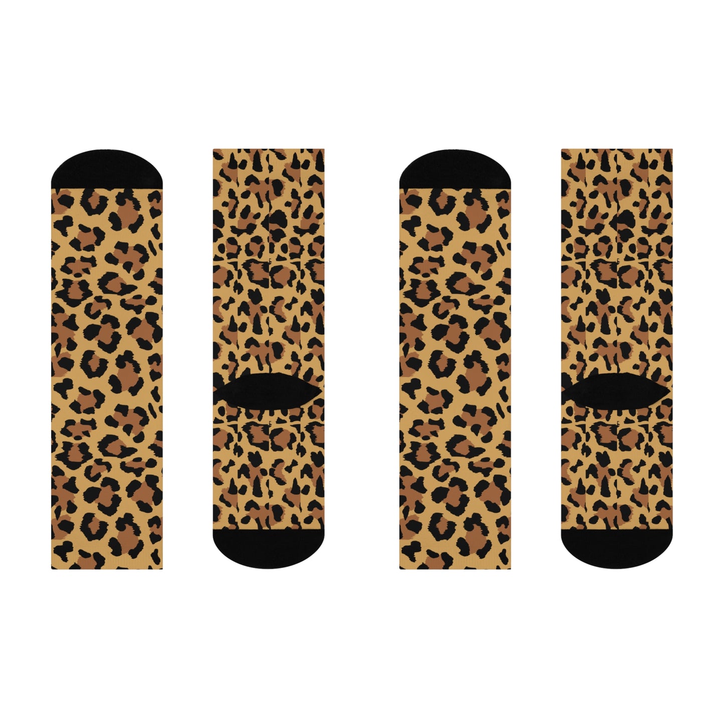 Stylish Leopard Print Cushioned Crew Socks