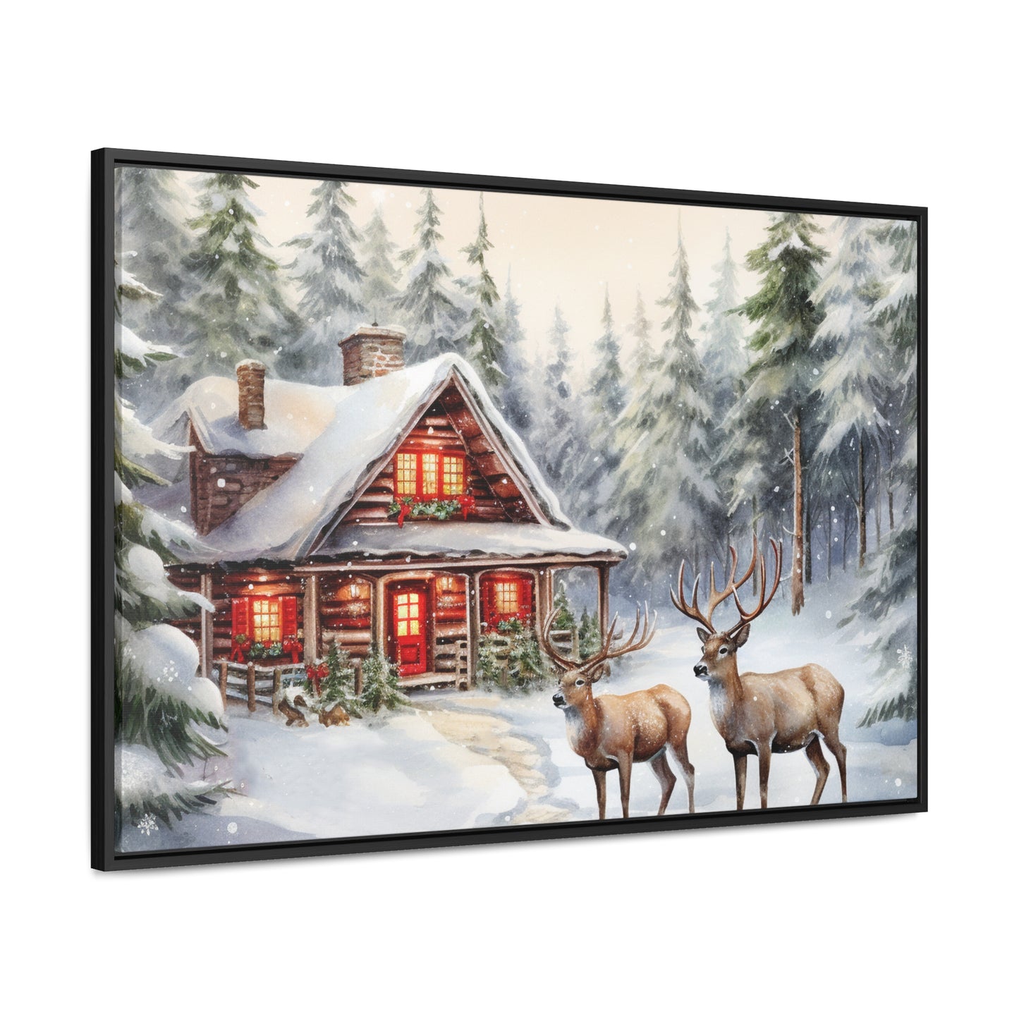 Snowy Cabin Canvas Wraps