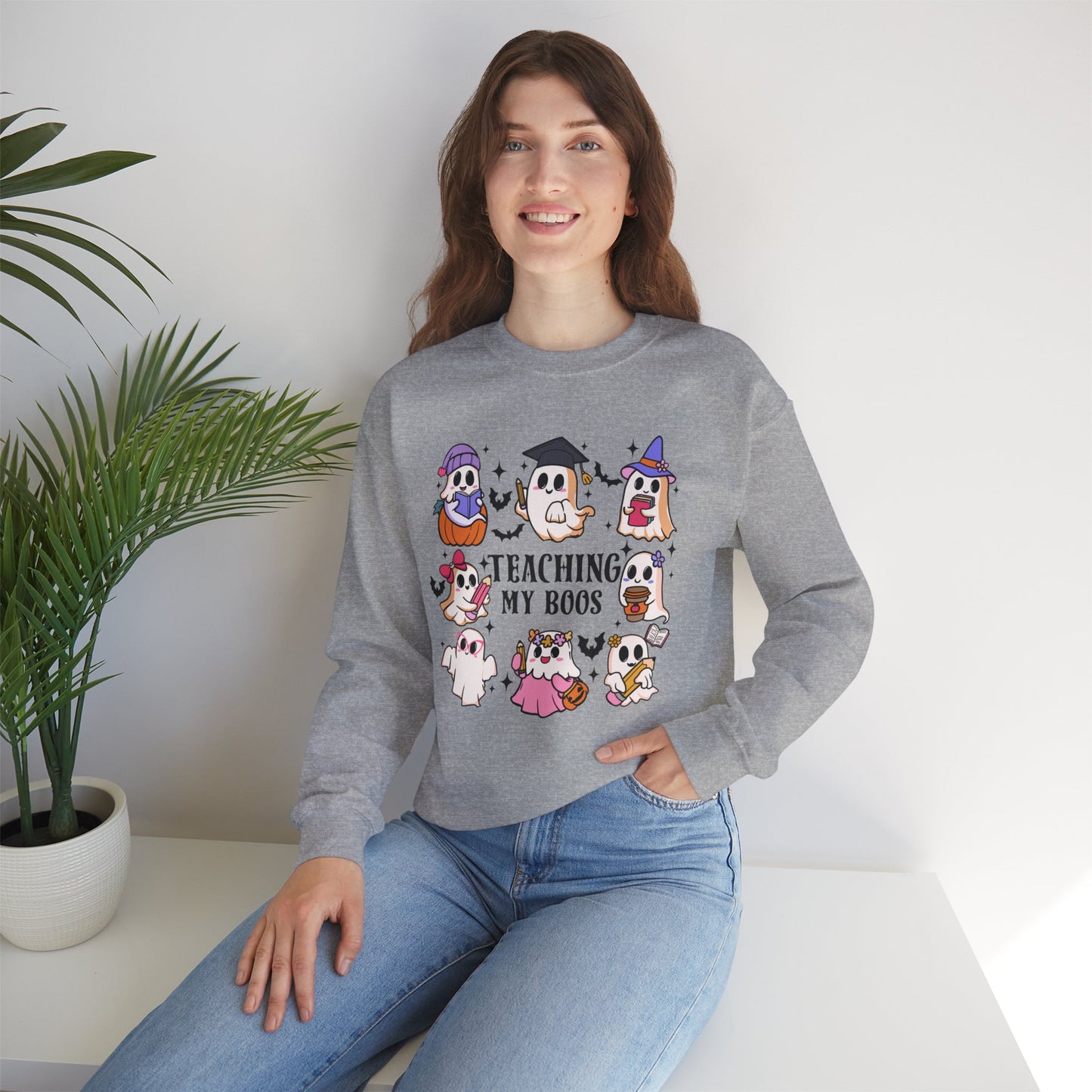 Teaching My Boos Halloween Unisex Heavy Blend™ Crewneck Sweatshirt