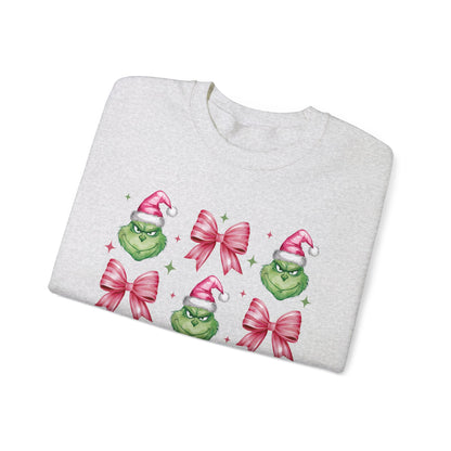 Coquette Grinch Christmas Sweatshirt