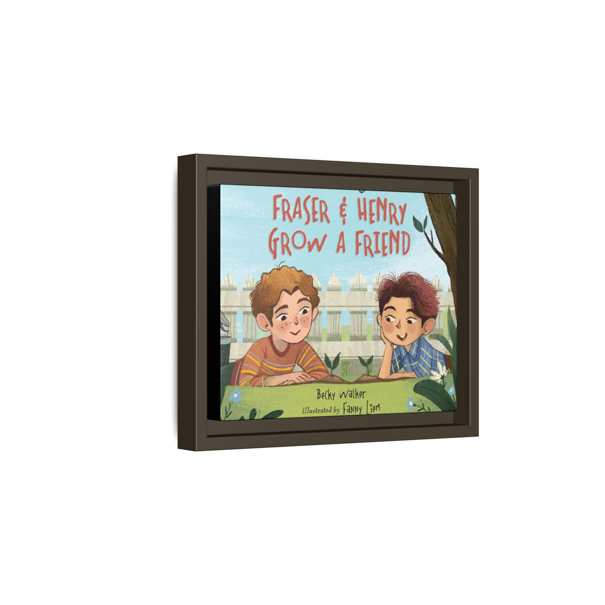 Framed Canvas Wall Art – Fraser & Henry Grow a Friend Children’s Book Illustration