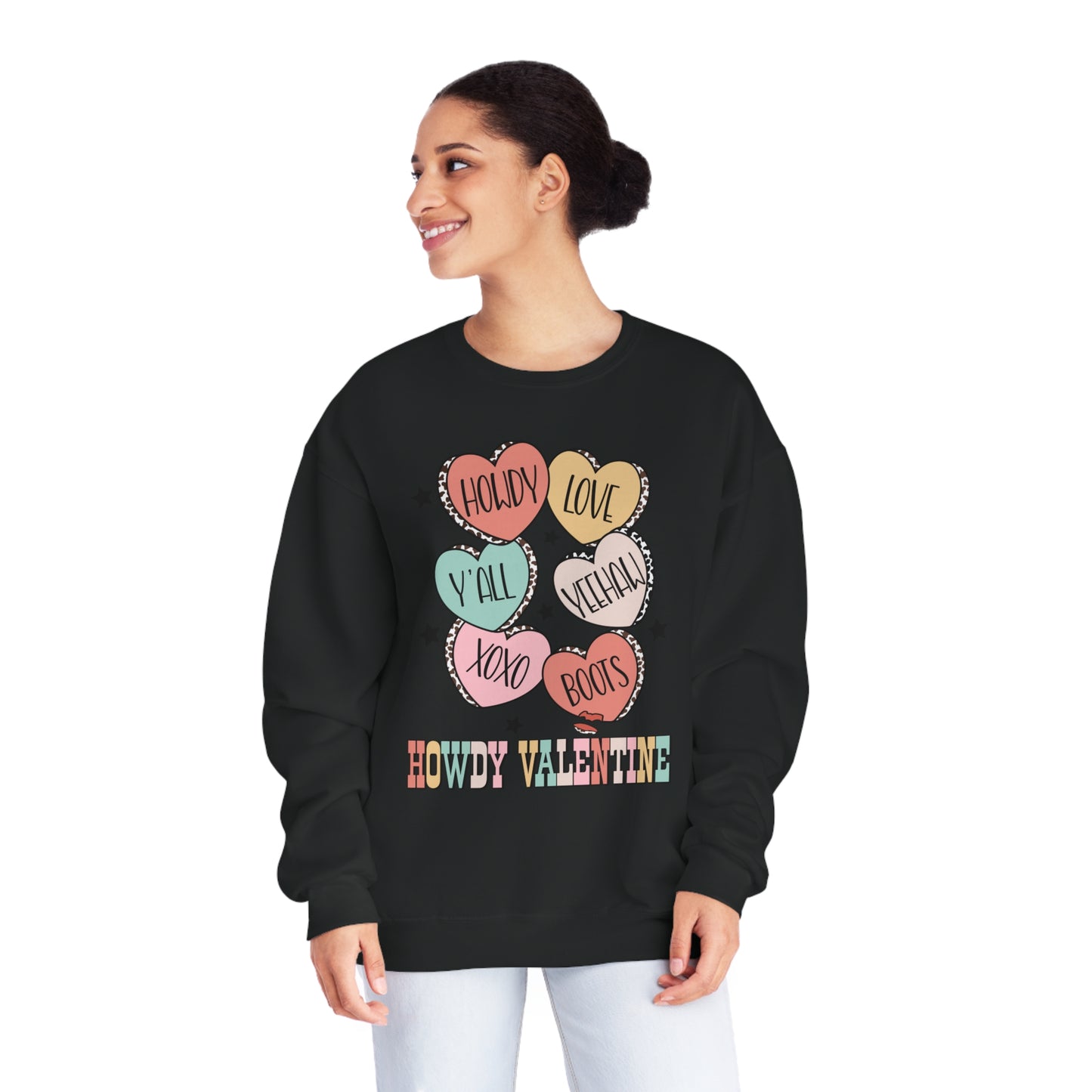 Howdy Valentine Conversational Hearts Sweatshirt