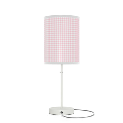 Coquette Pink and White Checked Lamp