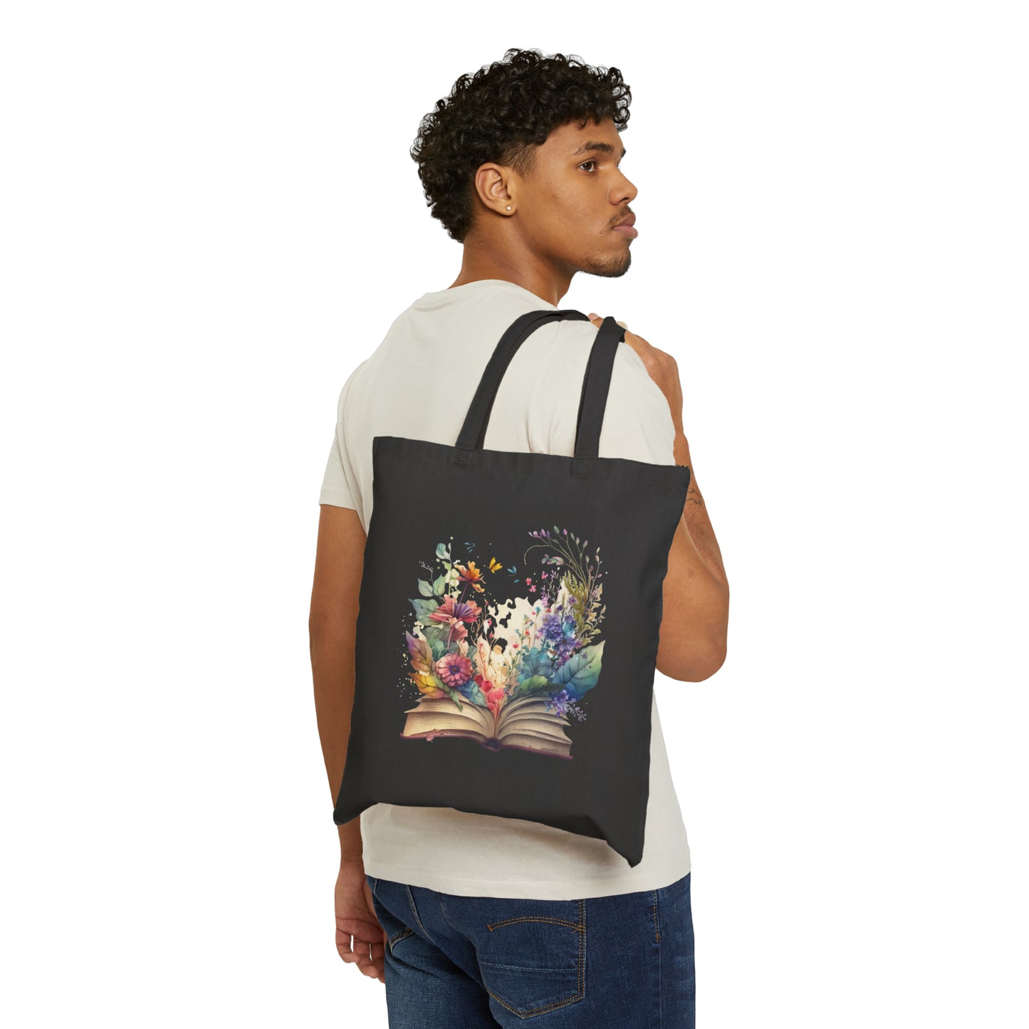 Flowers Blooming Cotton Canvas Tote Bag