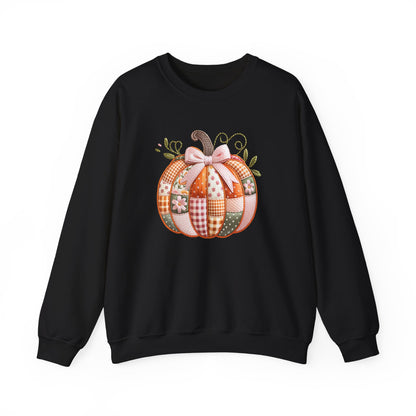 Fall Quilted Patchwork Pumpkin Sweatshirt