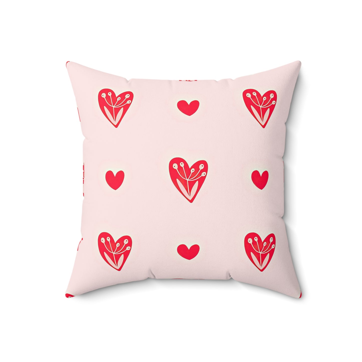 Red Heart and Stripes Throw Square Pillow