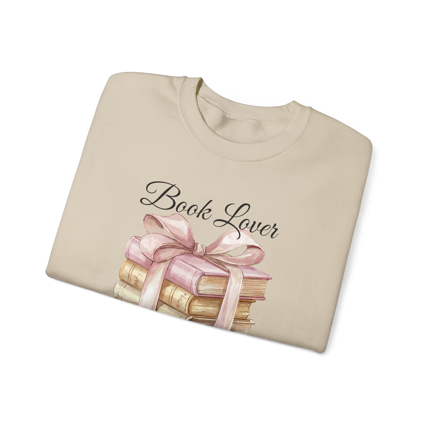 Book Lover Sweatshirt — Stack of Books with Ribbon Graphic