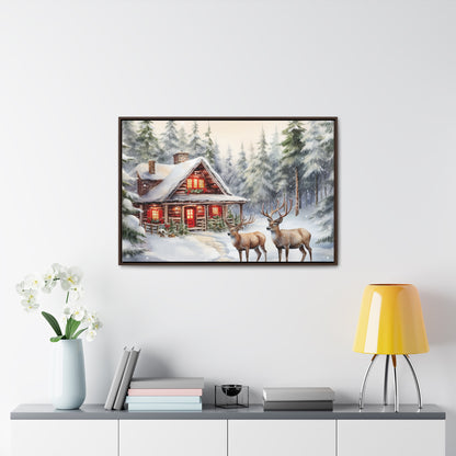 Snowy Cabin Canvas Wraps