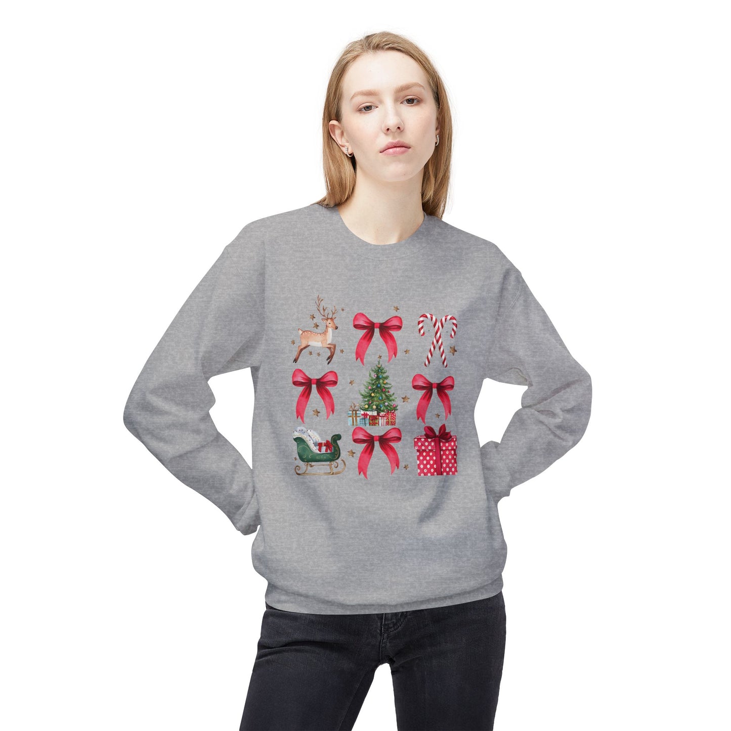 Merry Christmas Coquette Softstyle Fleece Sweatshirt