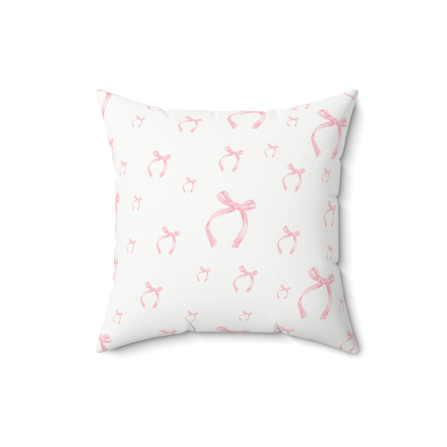 Coquette Pink Bow Square Pillow