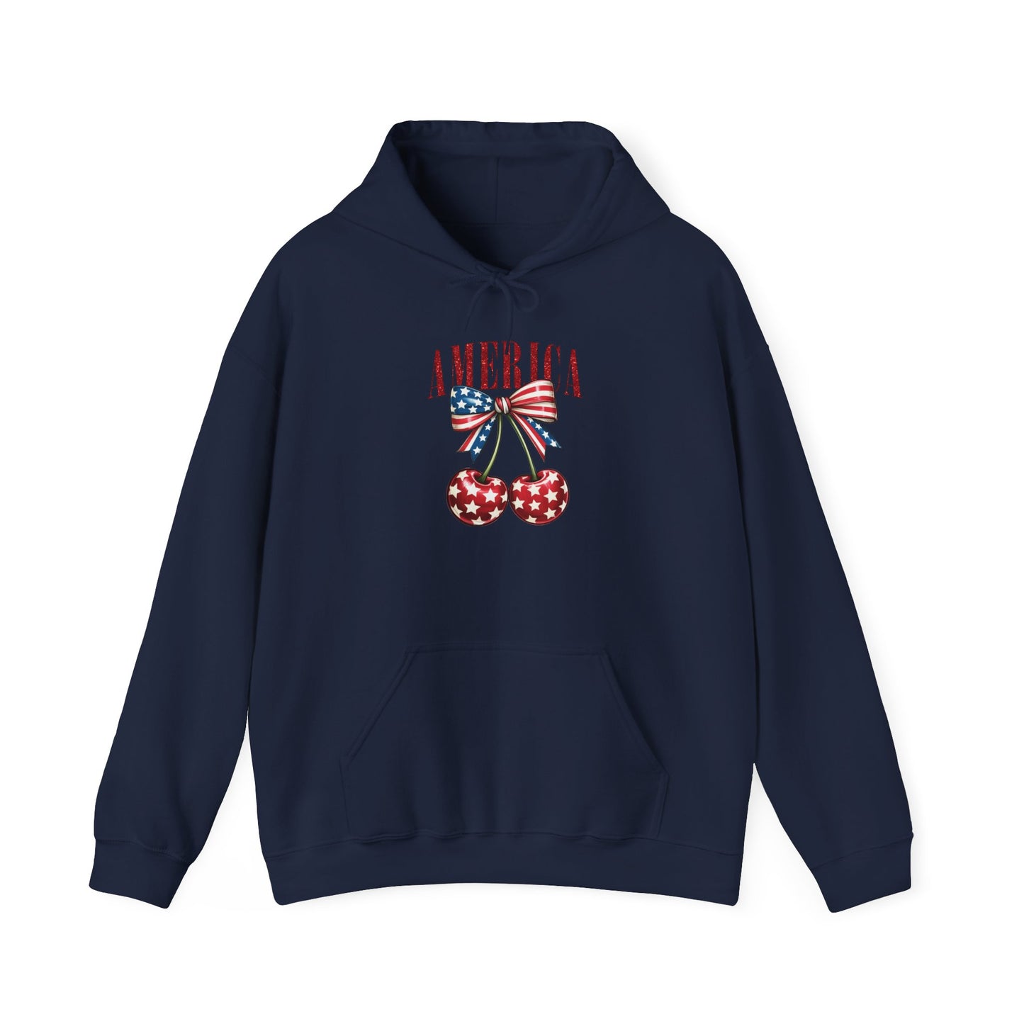 Patriotic Cherry Print Hoodie