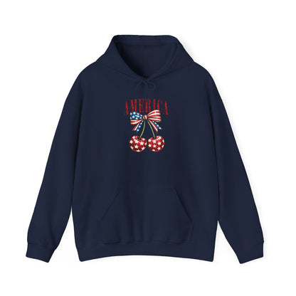 Patriotic Cherry Print Hoodie