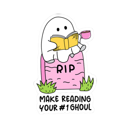 Ghoul Reading Book Lover Kiss-Cut Stickers