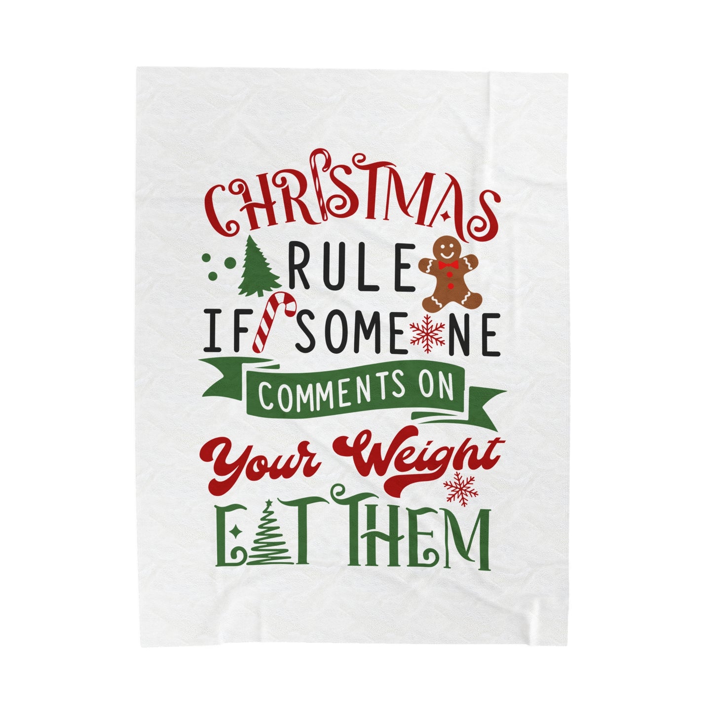 Christmas Rules Velveteen Plush Blanket