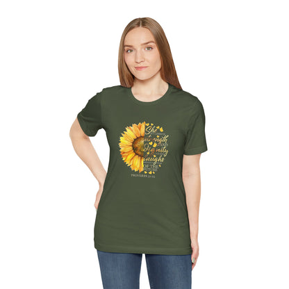 Proverbs She is Strong Sunflower T-Shirt