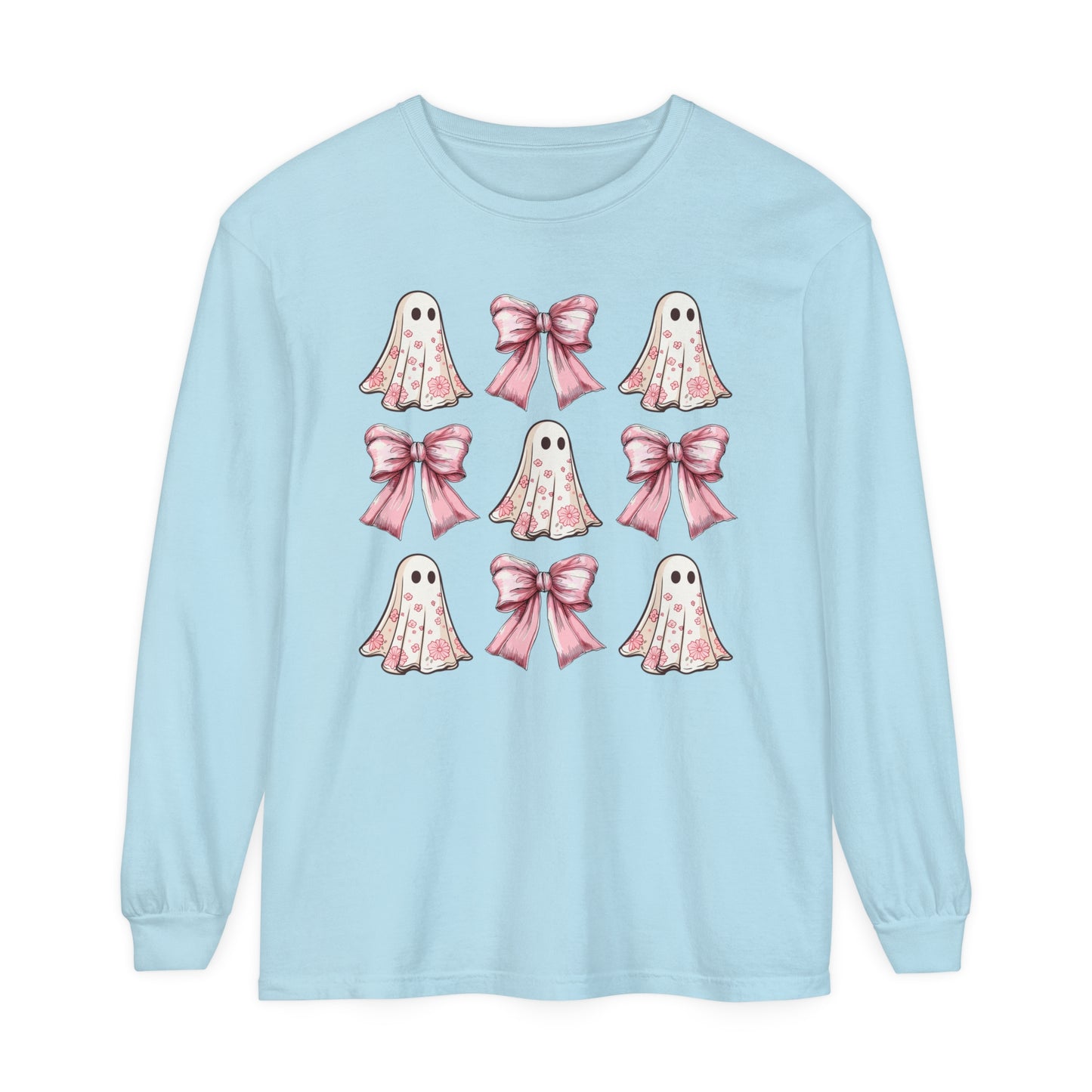 Coquette Pretty Ghost Halloween Long Sleeve T-Shirt