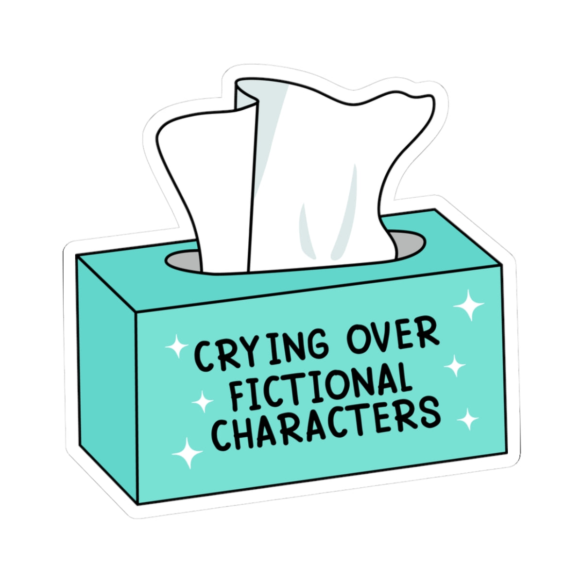 Crying Over Fictional Characters Book Lover Stickers