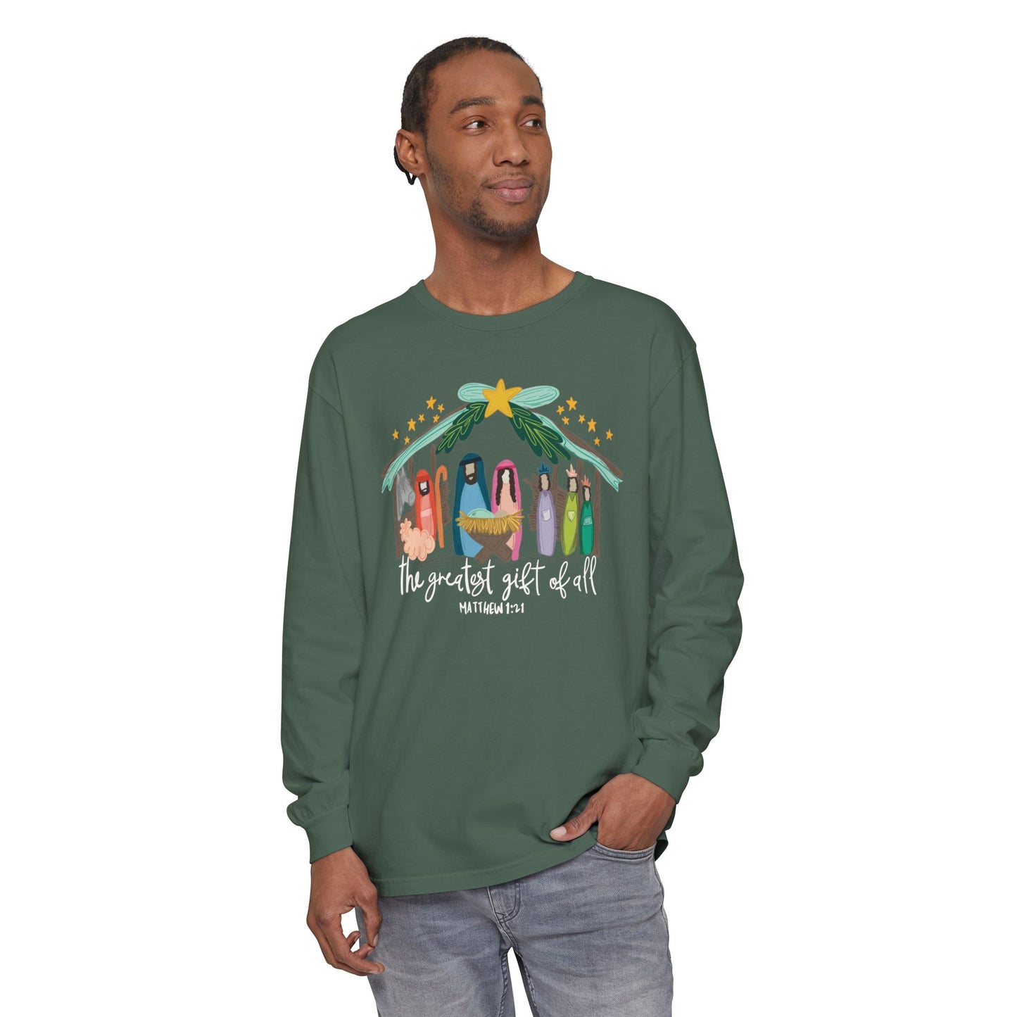Nativity Christmas Comfort Colors Long-sleeve Shirt