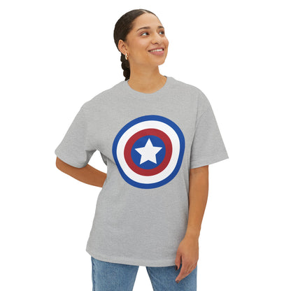 Captain America Shield 4th of July Unisex Oversized Boxy Tee