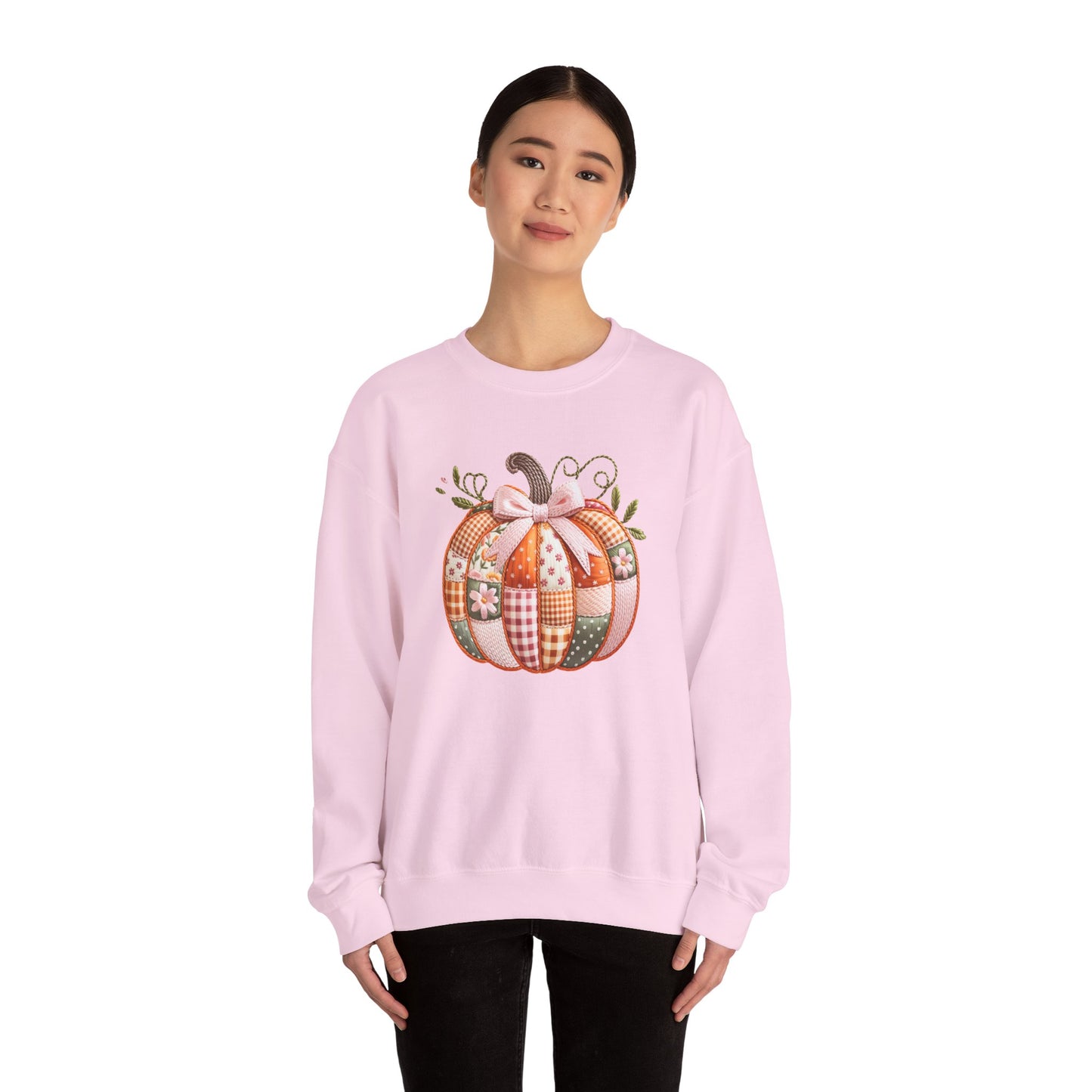 Fall Quilted Patchwork Pumpkin Sweatshirt