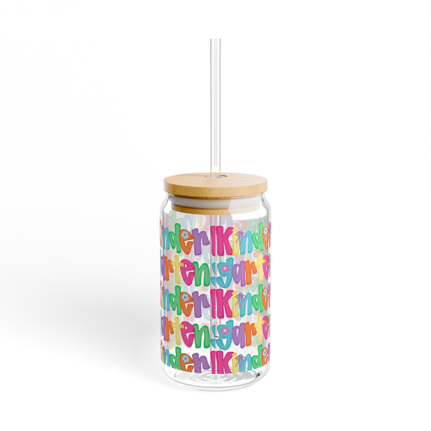 Colorful Kindergarten Sipper Glass and Straw