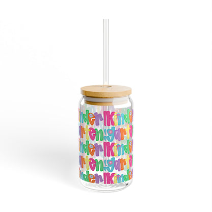 Colorful Kindergarten Sipper Glass and Straw
