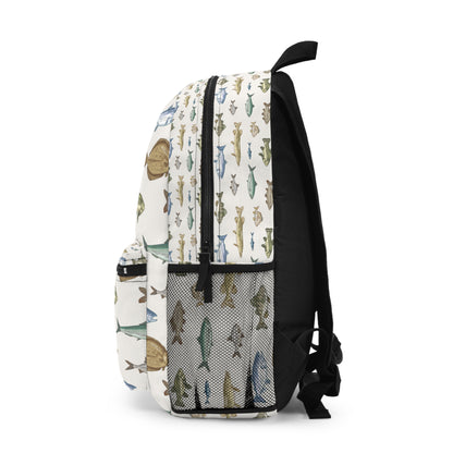 Fish Print Eco-Friendly School and Hiking Backpack