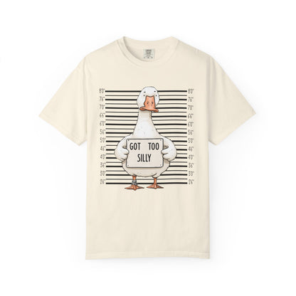 Funny Goose T-Shirt — 'Got Too Silly' Mugshot Graphic Tee