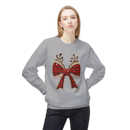 Reindeer Bow Softstyle Sweatshirt