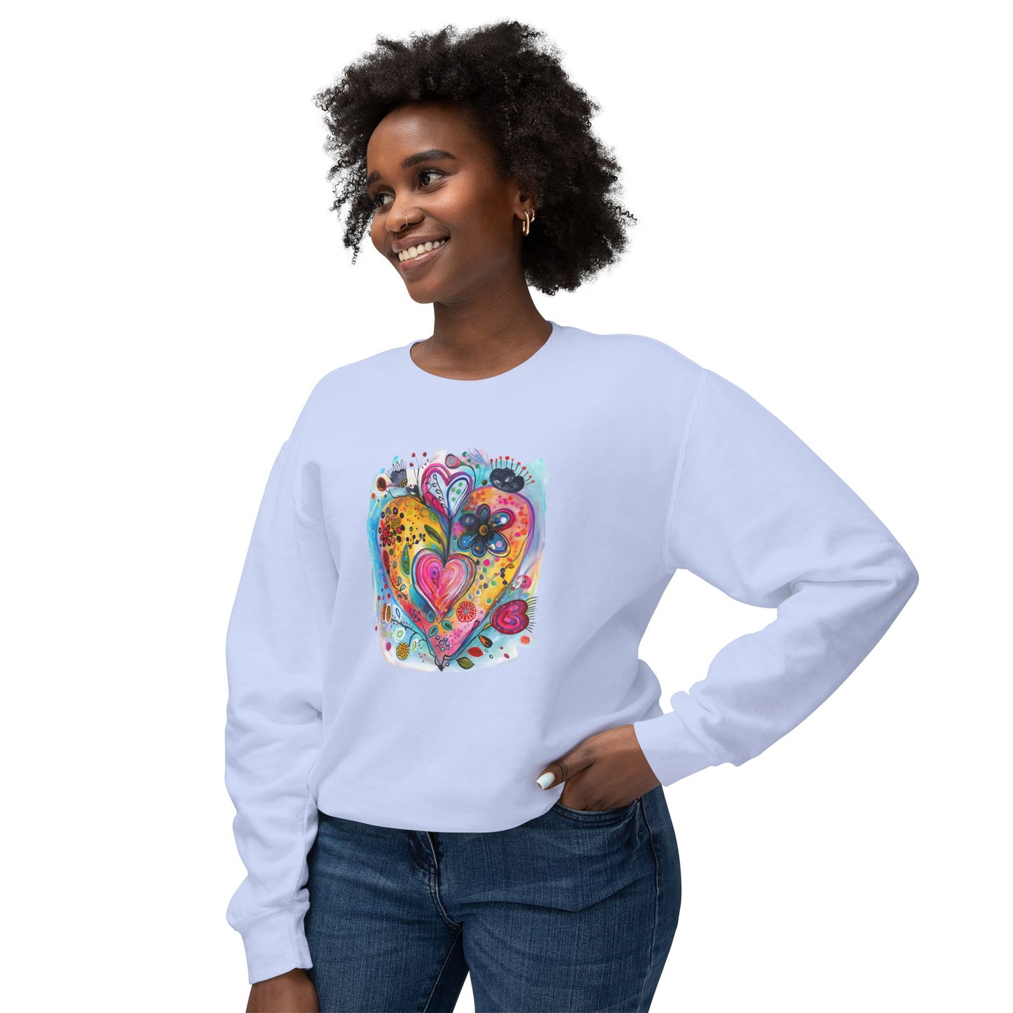 Colorful Heart Art Crewneck Sweatshirt