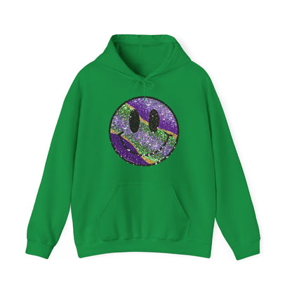 Mardi Gras Smiley Face Hooded Sweatshirt Hoodie