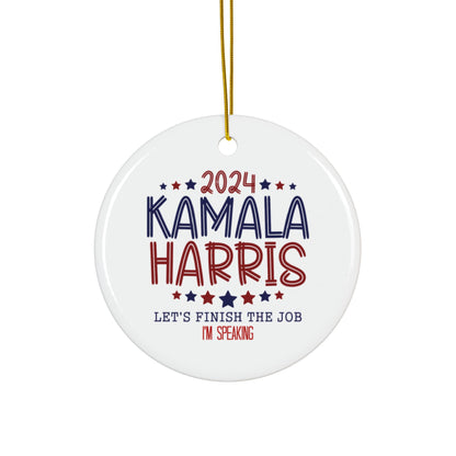 Kamala Harris Ceramic Ornaments, 2-Side Print, (1pc, 3pcs, 5pcs, 10pcs)