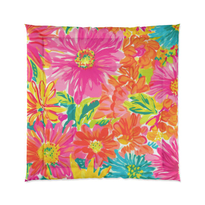 Hot Pink Floral Comforter